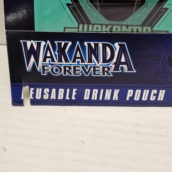 New 2 Marvel Comics Wakanda Forever Reusable Drink Pouch Holds Approx 10oz - Picture 4 of 9